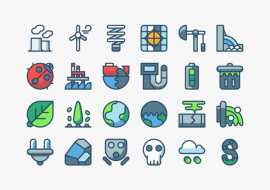 pollution energy icons