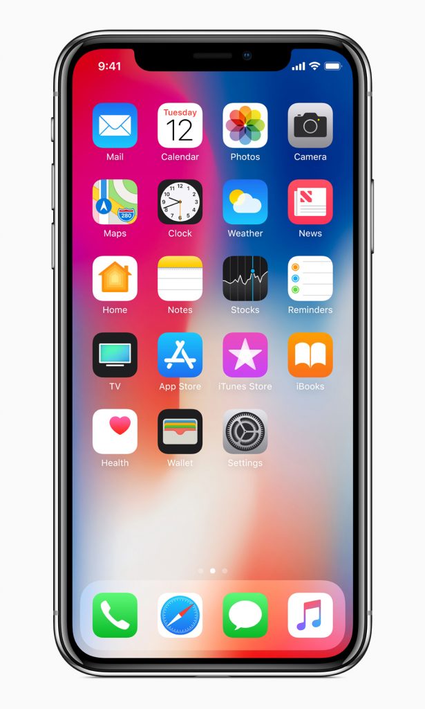 iPhone X homescreen